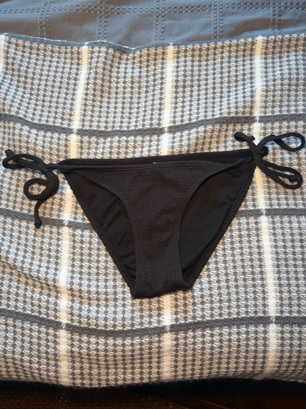 No Boundaries Black Tie-Side Bikini Bottom